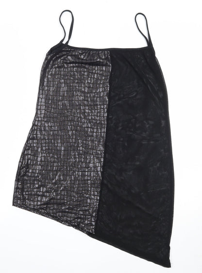 Preworn Womens Black  Polyester Camisole Blouse Size S Square Neck