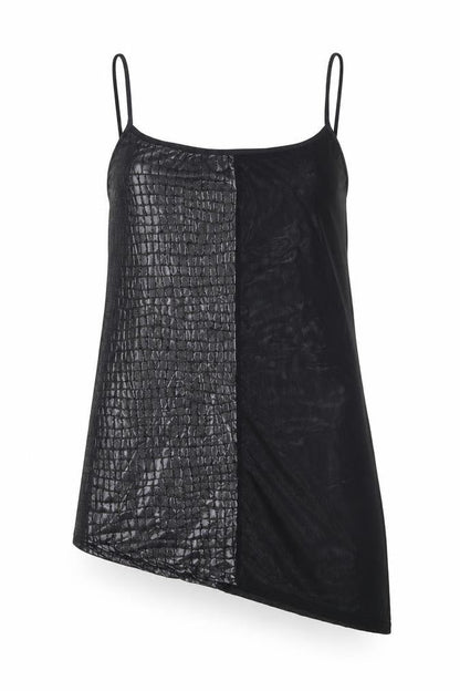 Preworn Womens Black  Polyester Camisole Blouse Size S Square Neck