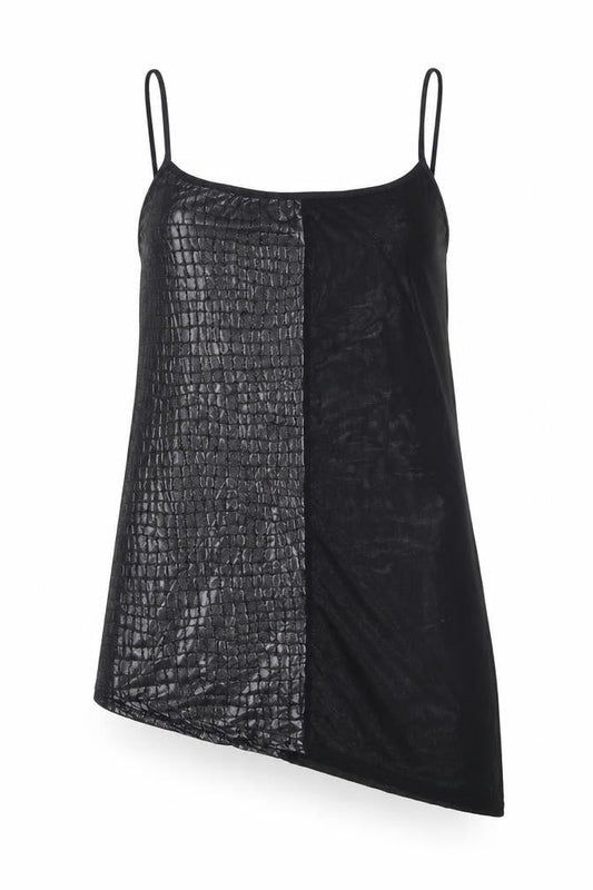Preworn Womens Black  Polyester Camisole Blouse Size S Square Neck
