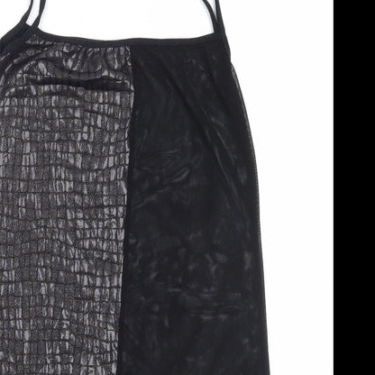 Preworn Womens Black  Polyester Camisole Blouse Size S Square Neck