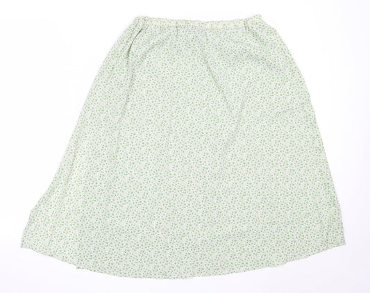 SheIn Womens Green Floral Polyester Flare Skirt Size XS