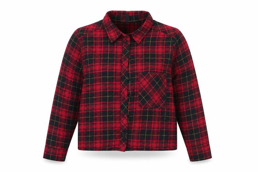 H&M Womens Red Check Cotton Basic Button-Up Size 36 Collared