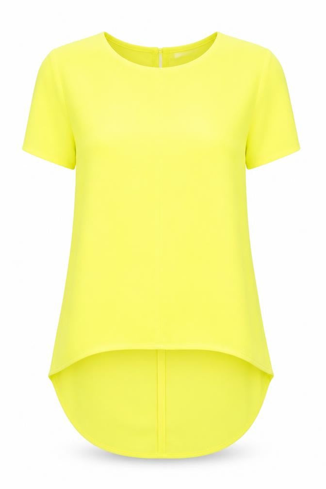 Glamorous Womens Yellow  Polyester Basic Blouse Size S Round Neck
