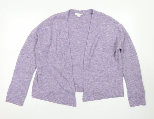 H&M Womens Purple Crew Neck  Acrylic Cardigan Jumper Size XS