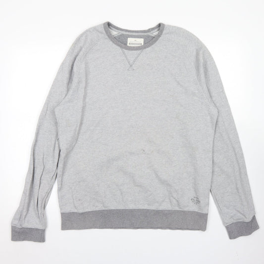 Preloved Blue Harbour Mens Grey  Cotton Pullover Sweatshirt Size M - Front