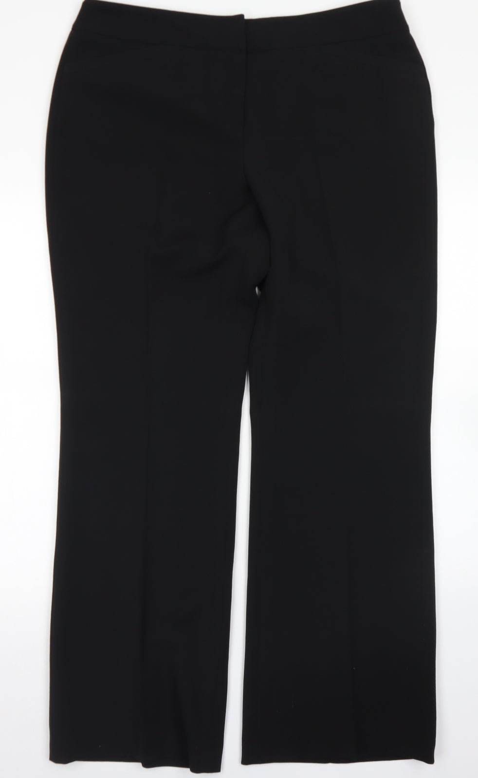 Marks & Spencer Womens Black  Polyester Dress Pants Trousers Size 16 L30 in Regular Hook & Eye