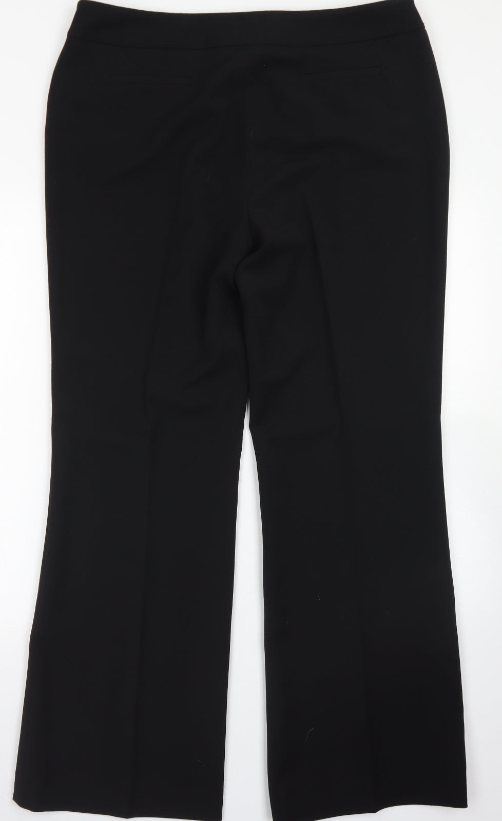Marks & Spencer Womens Black  Polyester Dress Pants Trousers Size 16 L30 in Regular Hook & Eye