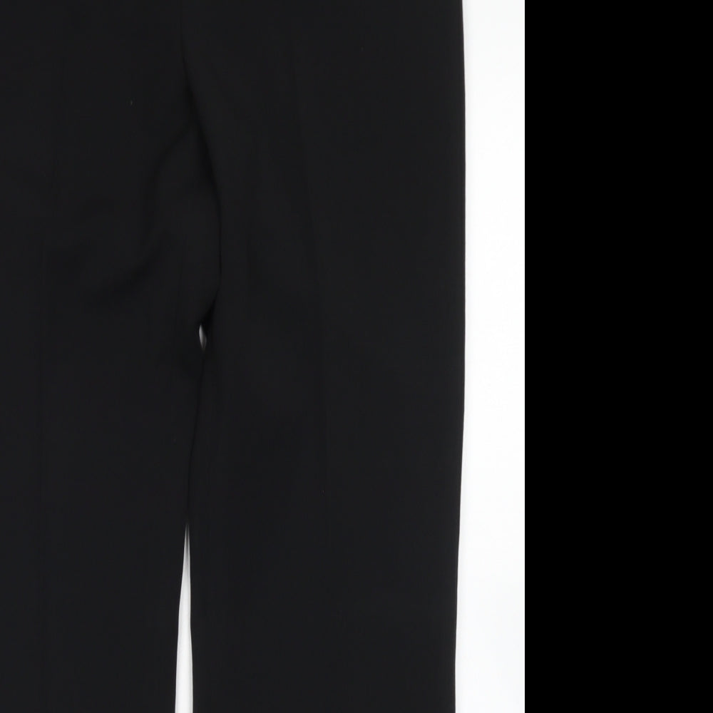 Marks & Spencer Womens Black  Polyester Dress Pants Trousers Size 16 L30 in Regular Hook & Eye