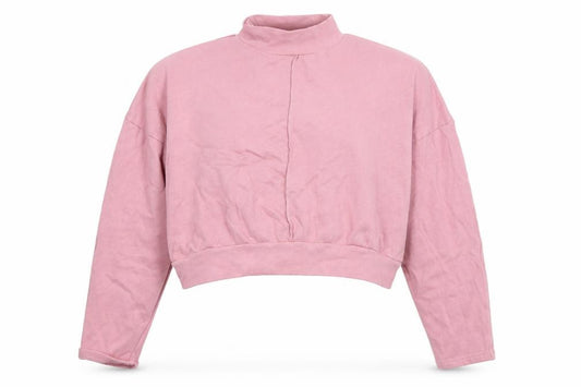 Boohoo Womens Pink  Cotton Pullover Sweatshirt Size L   - Cropped