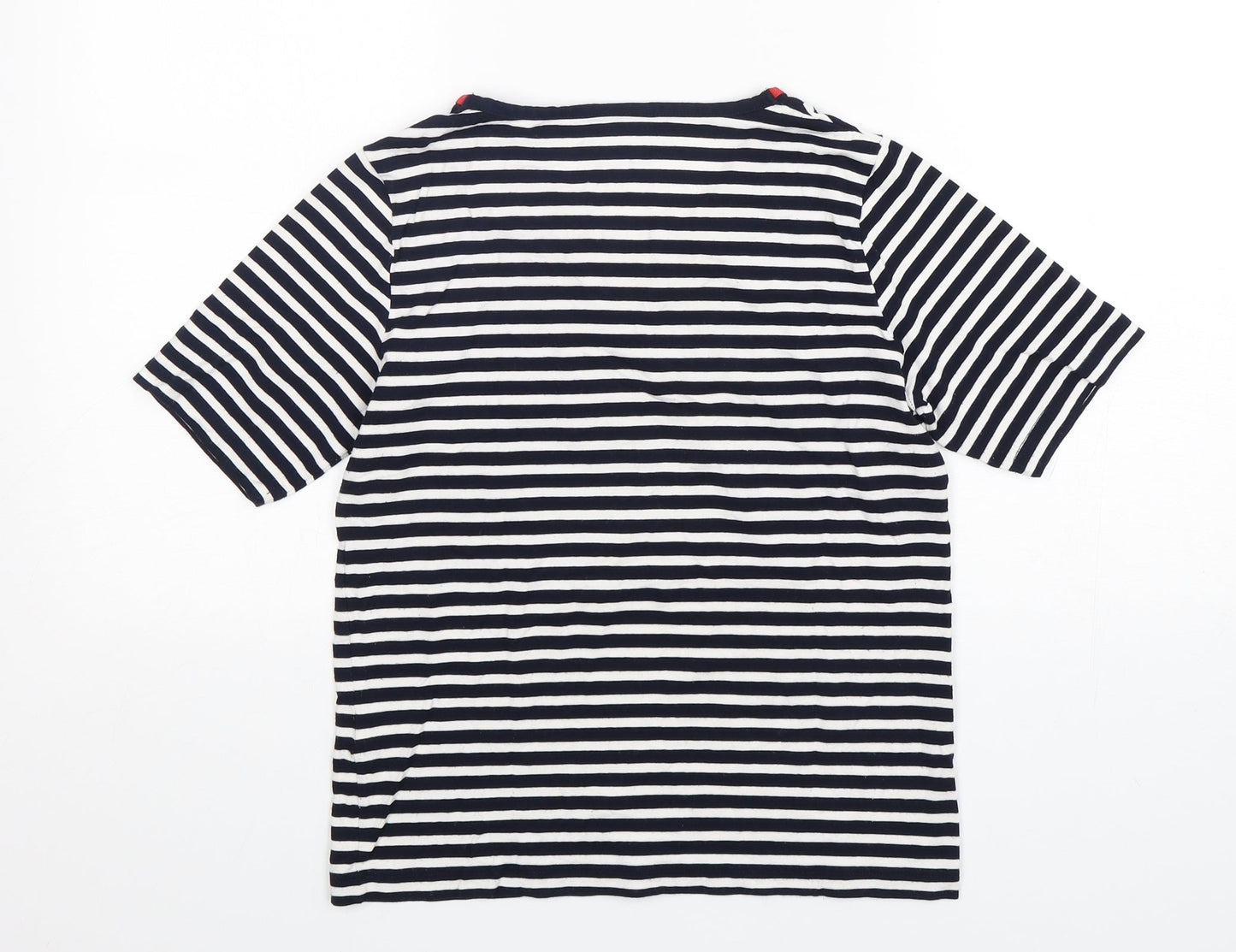 Jumper  Womens Multicoloured Striped Viscose Basic T-Shirt Size S V-Neck
