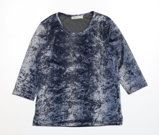 Bicalla Womens Blue Round Neck  Polyester Pullover Jumper Size M
