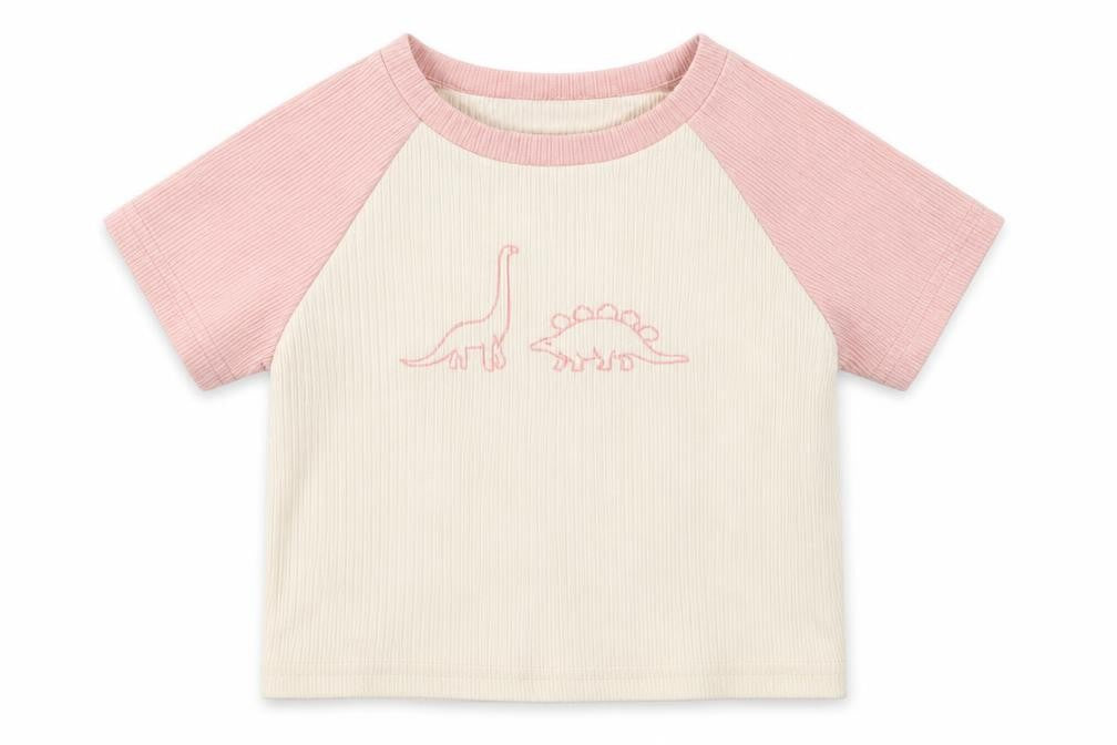 SHEIN Girls Pink  Cotton Cropped T-Shirt Size 14 Years Crew Neck Pullover