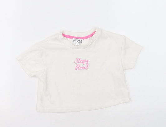 jeff & co Girls White  Cotton Cami Pyjama Top Size 2-3 Years  Pullover - Sleepy Head