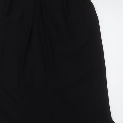 Preworn Womens Black  Polyester Basic Blouse Size L V-Neck