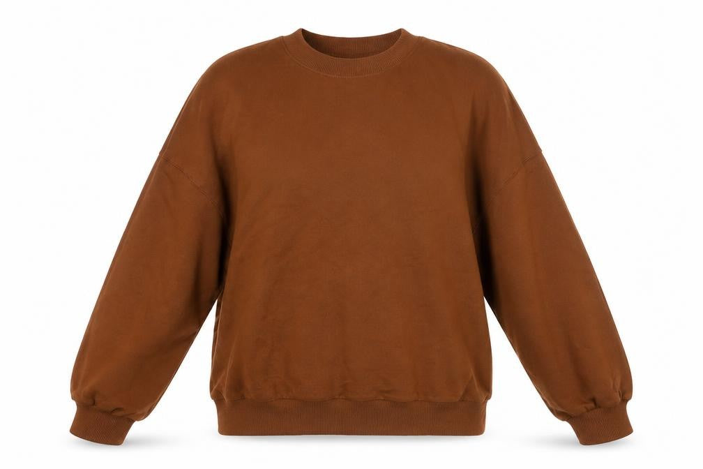 SheIn Womens Brown Crew Neck  Cotton Pullover Jumper Size L