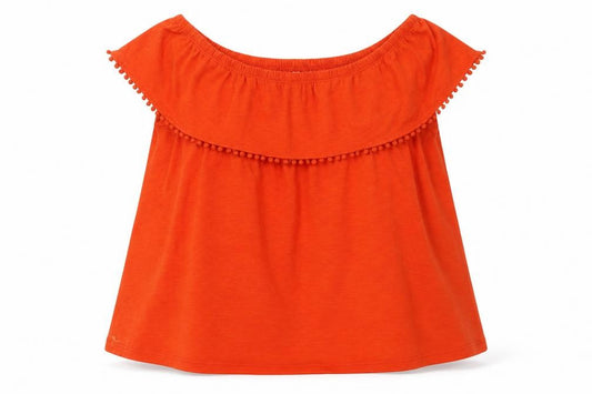 F&F Womens Orange  Polyester Camisole T-Shirt Size 10 Off the Shoulder