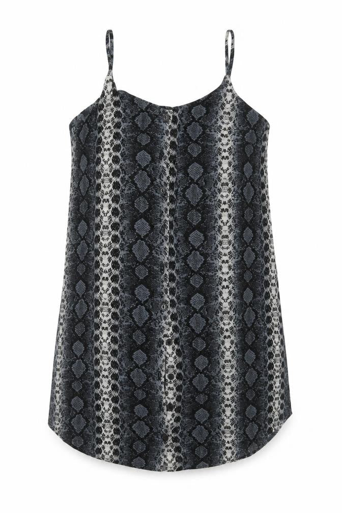 h7m Womens Grey Animal Print Viscose Basic Button-Up Size 6 V-Neck