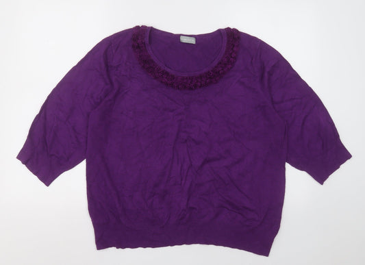 Marks and Spencer Womens Purple  Viscose Pullover Sweatshirt Size 22  Pullover