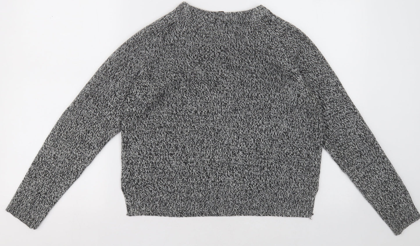 H&M Womens Grey Crew Neck  Acrylic Pullover Jumper Size XS