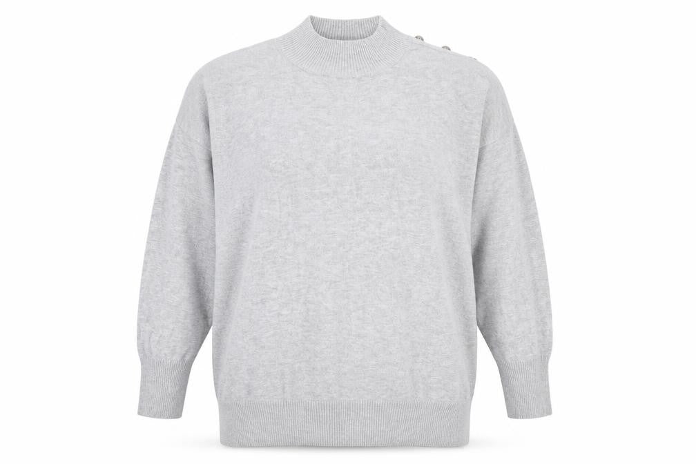 F&F Womens Grey Mock Neck  Viscose Pullover Jumper Size 18