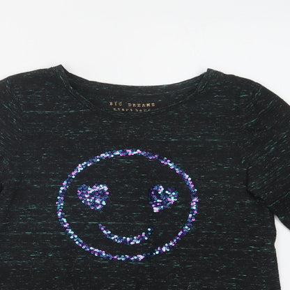 Next Girls Green  Polyester Basic Blouse Size 8 Years Crew Neck  - Smile