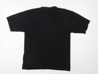Preloved Super Combed Womens Black  Cotton Basic T-Shirt Size S Crew Neck - Back