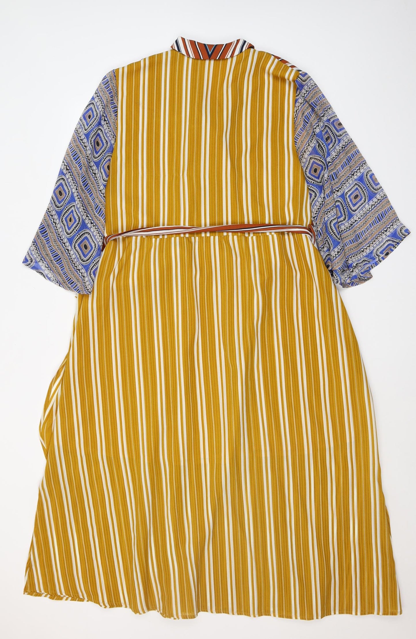 Karen by Simonsen Womens Multicoloured Striped Polyester Wrap Dress  Size 10  V-Neck