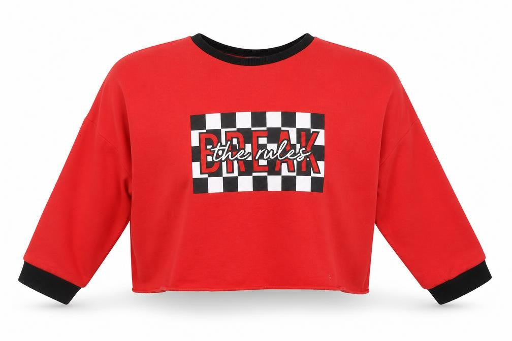 Primark Womens Red Round Neck  Cotton Pullover Jumper Size L   - Break the Rules