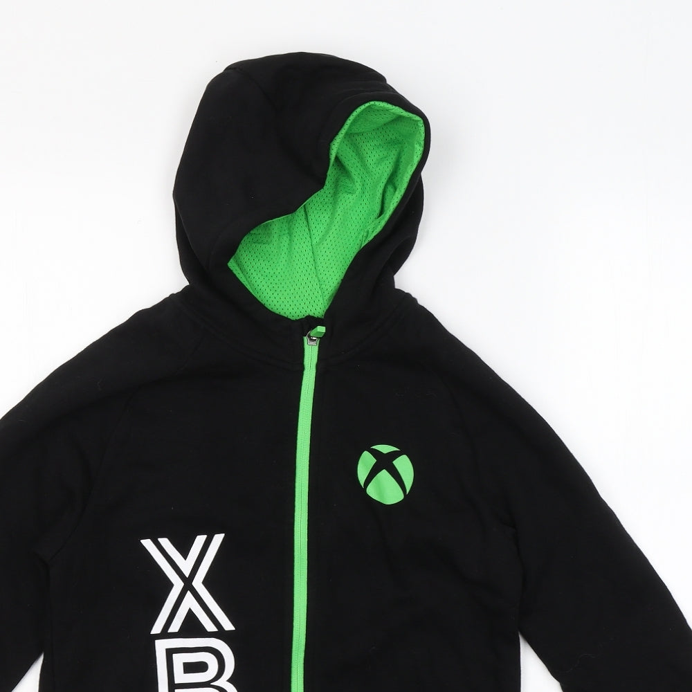 George Boys Black  Cotton Full Zip Hoodie Size 12-13 Years   - XBOX