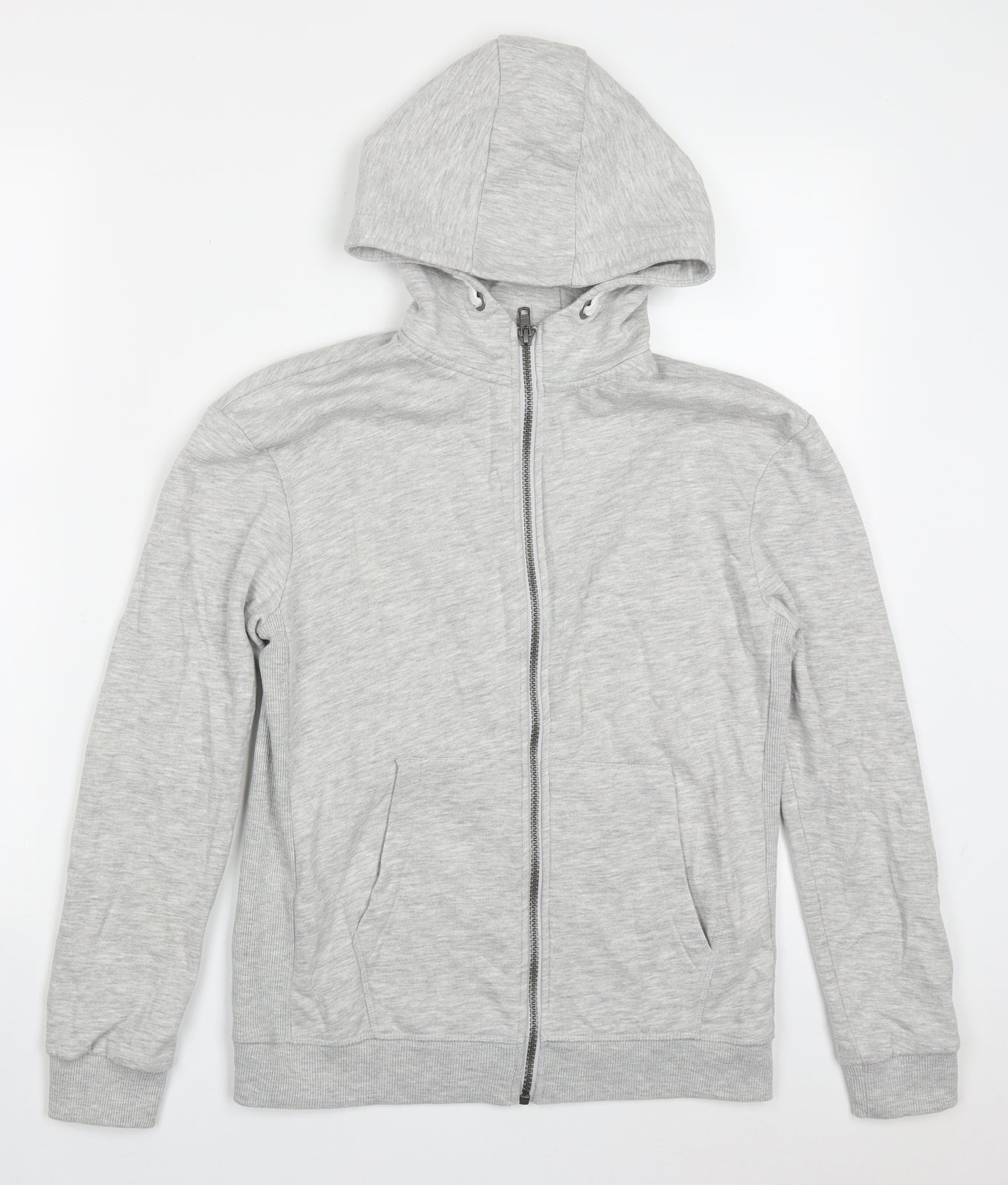Marks and Spencer Boys Grey  Cotton Full Zip Hoodie Size 11-12 Years  Zip