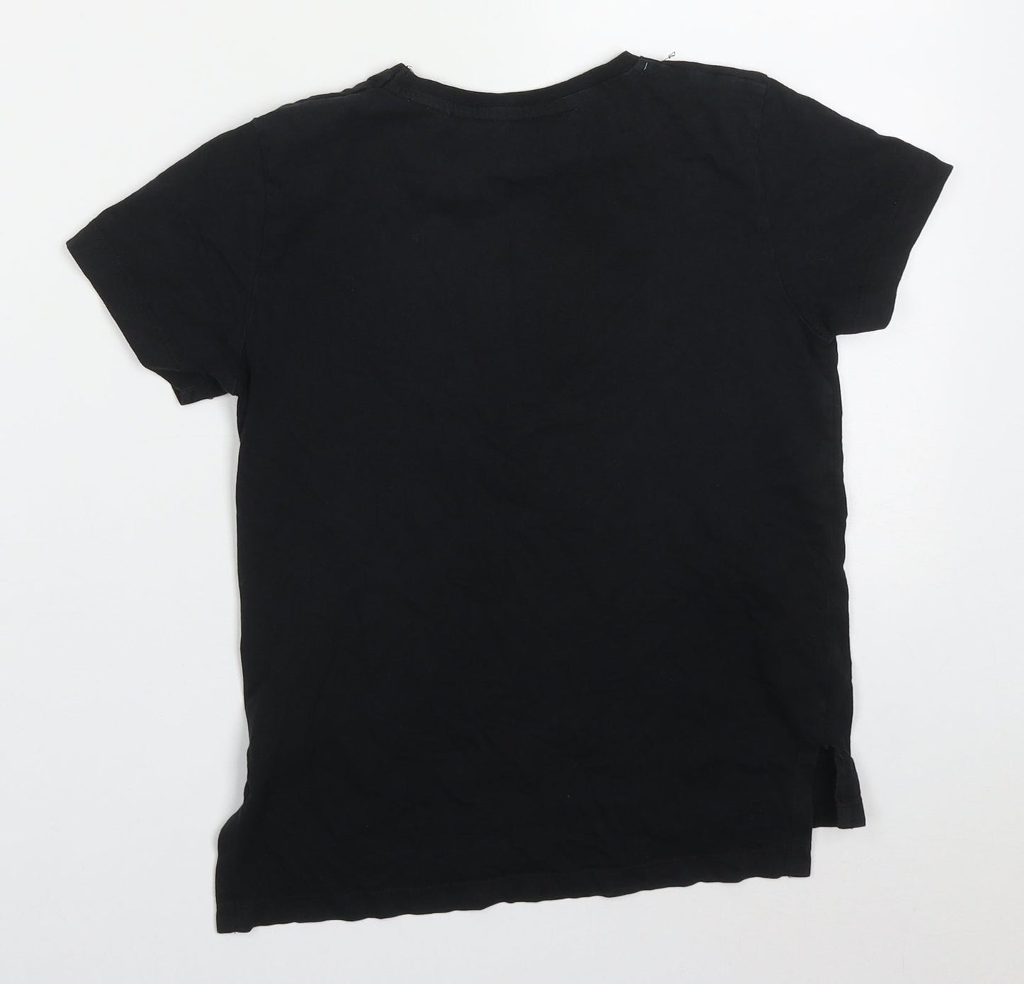 Primark Boys Black  Cotton Basic T-Shirt Size 7-8 Years Crew Neck Pullover - Playstation