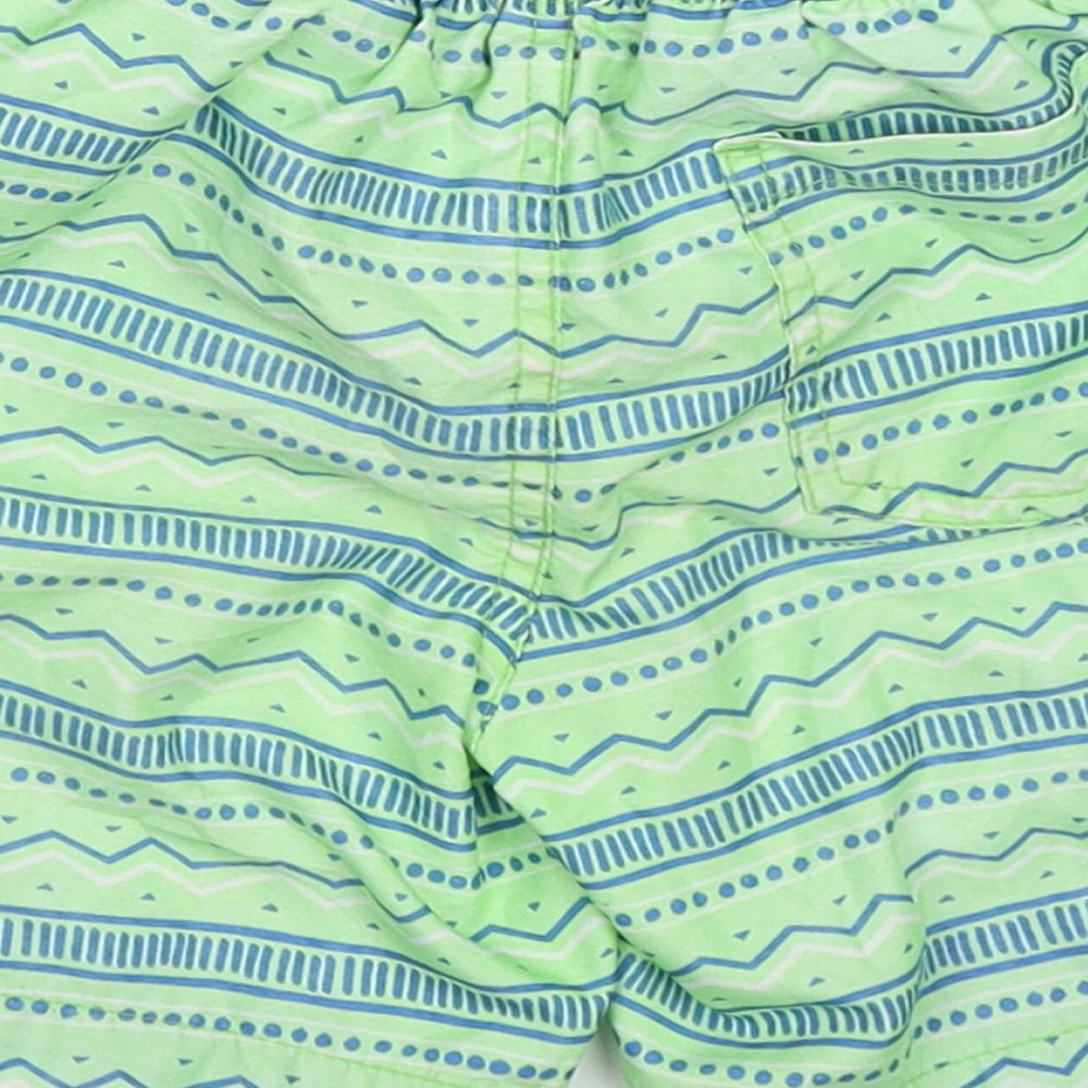 Primark Boys Green Geometric Polyester Bermuda Shorts Size 3-4 Years  Regular Drawstring - Swim Shorts
