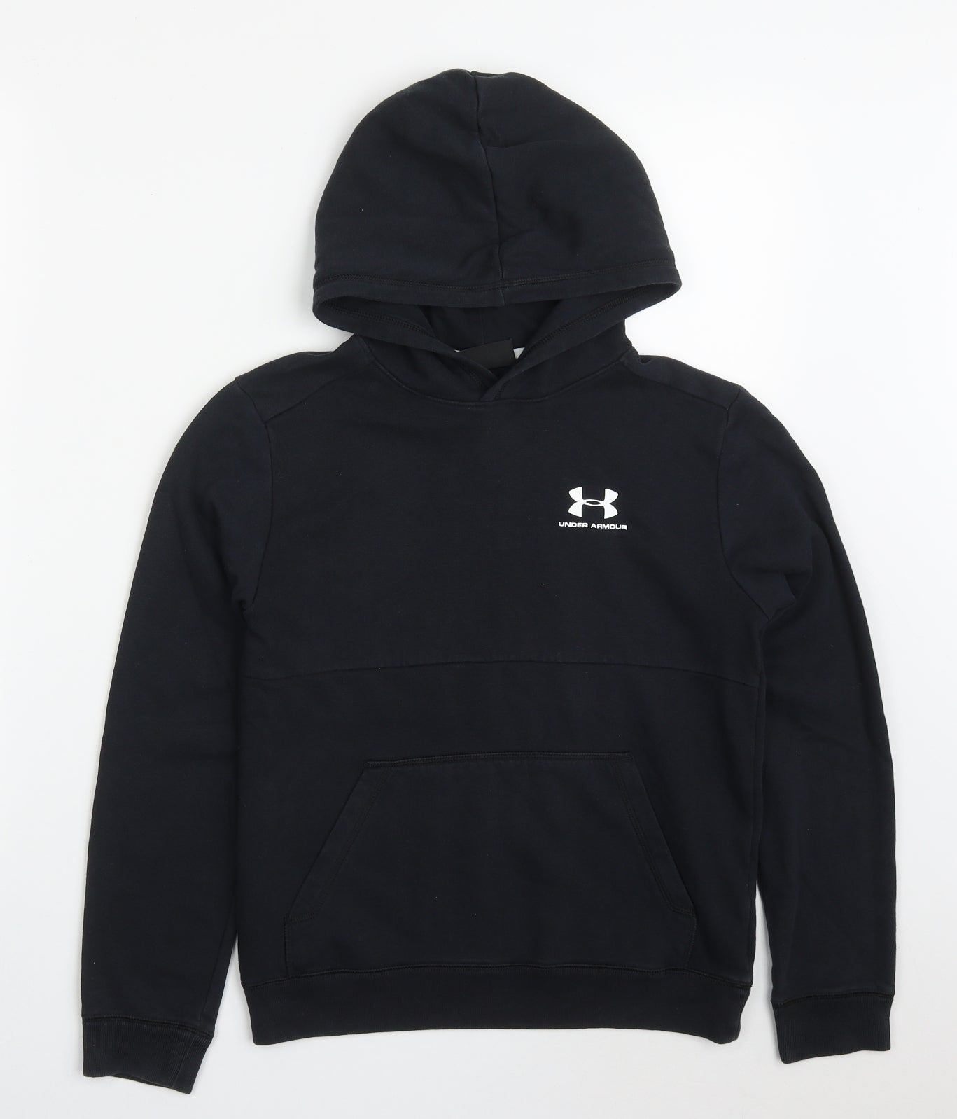 Under armour Boys Black  Cotton Pullover Hoodie Size 11-12 Years  Pullover
