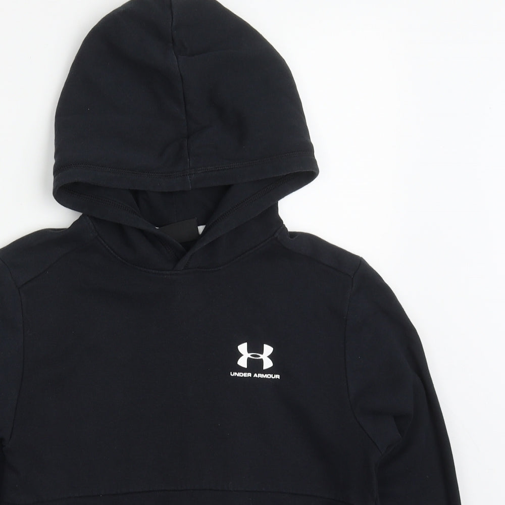 Under armour Boys Black  Cotton Pullover Hoodie Size 11-12 Years  Pullover