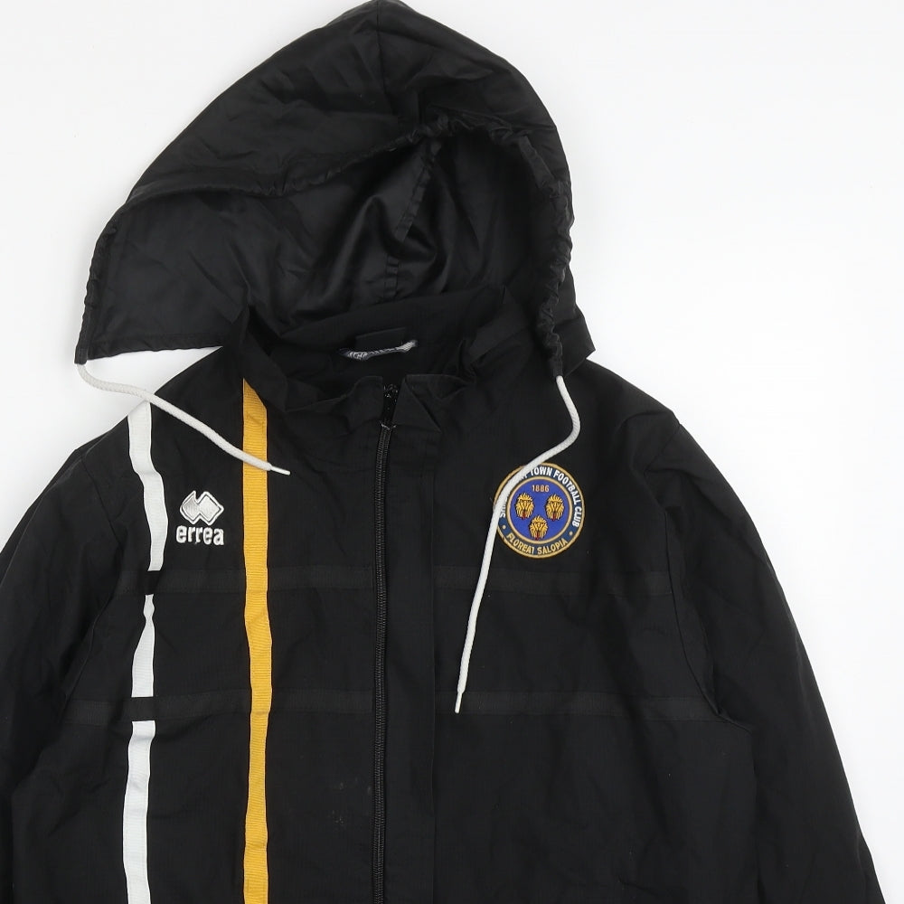 Errea Mens Black   Jacket Coat Size XS  Zip - Shrewsbury Town FC