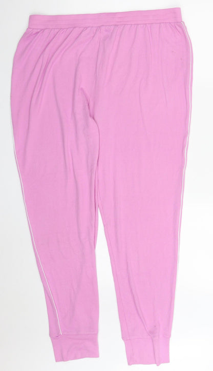 Preloved Dunnes Womens Pink  Polyester Trousers  Size L L31 in Regular  - Pyjama Pants - Front