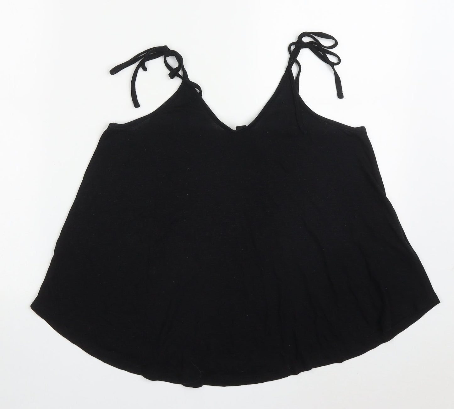 New Look Womens Black  Viscose Basic Tank Size 8 Round Neck