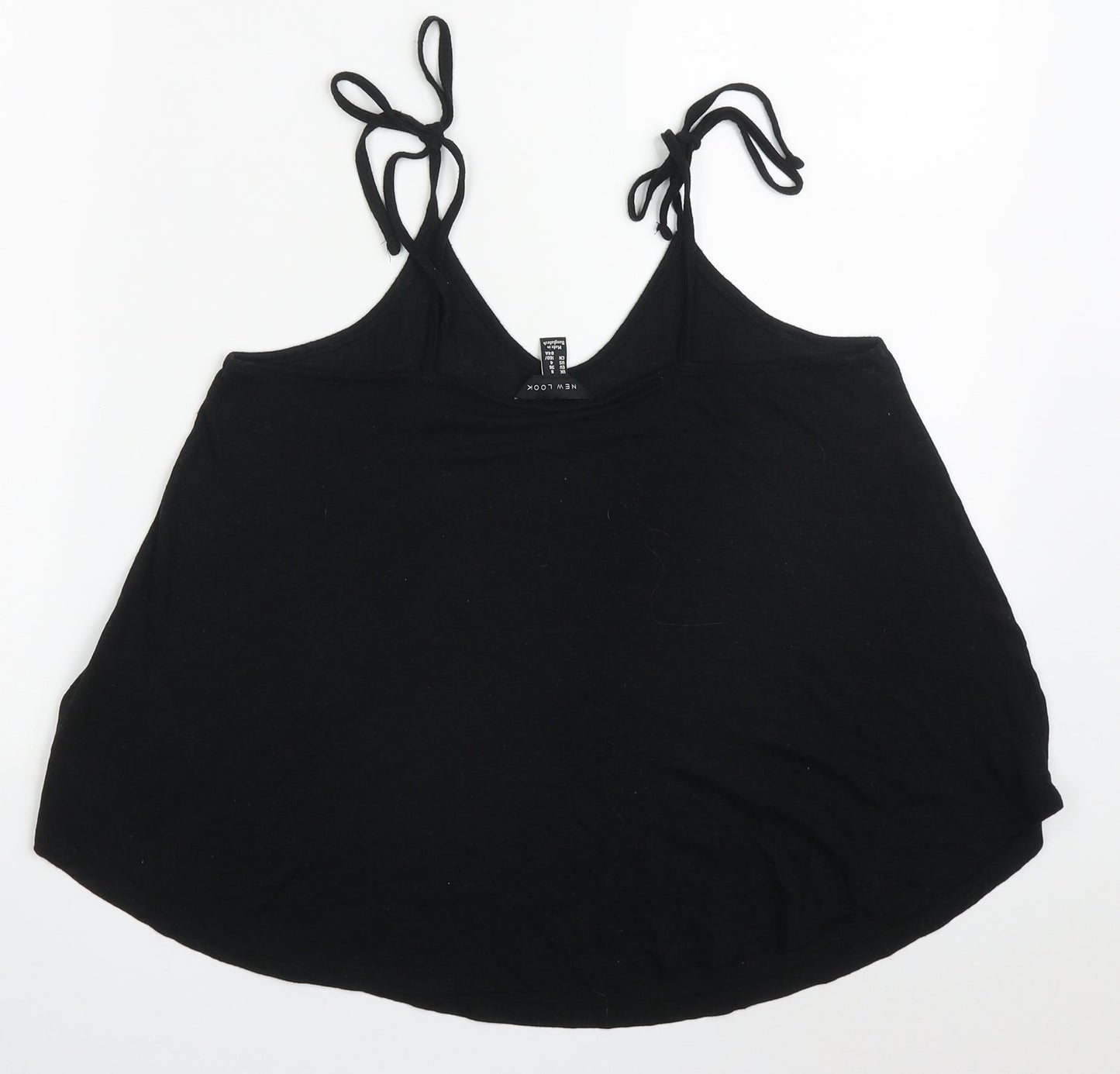 New Look Womens Black  Viscose Basic Tank Size 8 Round Neck