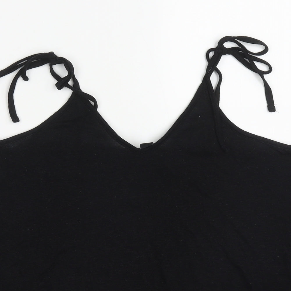 New Look Womens Black  Viscose Basic Tank Size 8 Round Neck