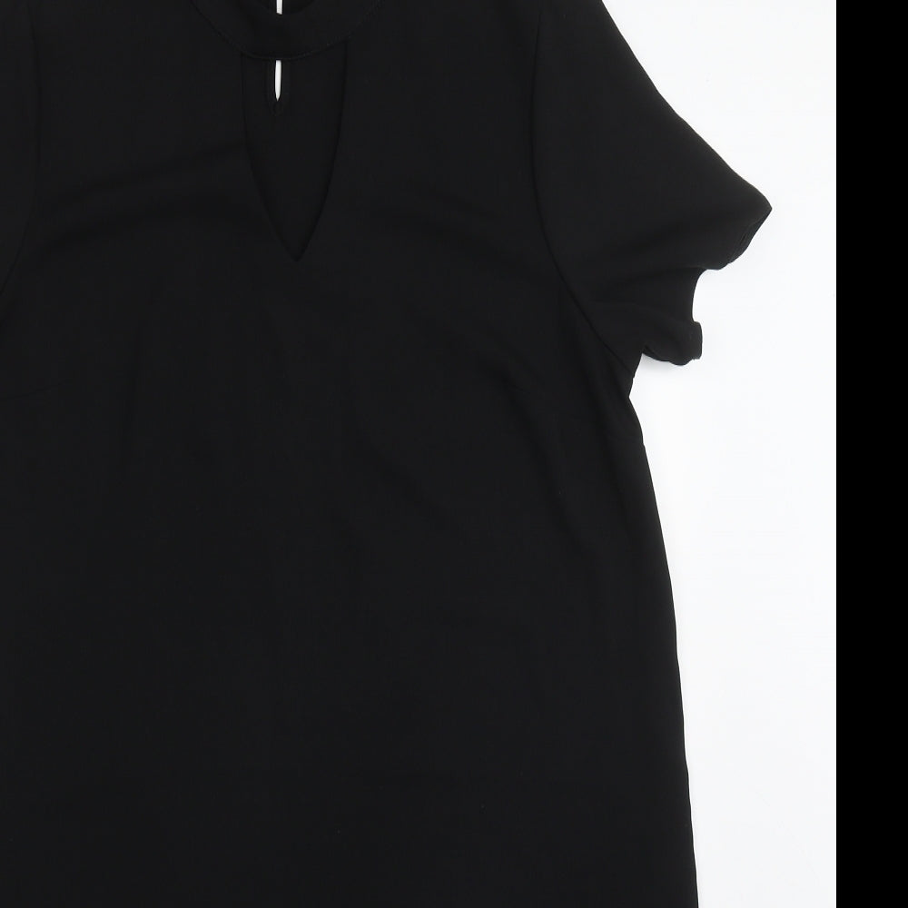 F&F Womens Black  Polyester Shift  Size 14  Round Neck Button