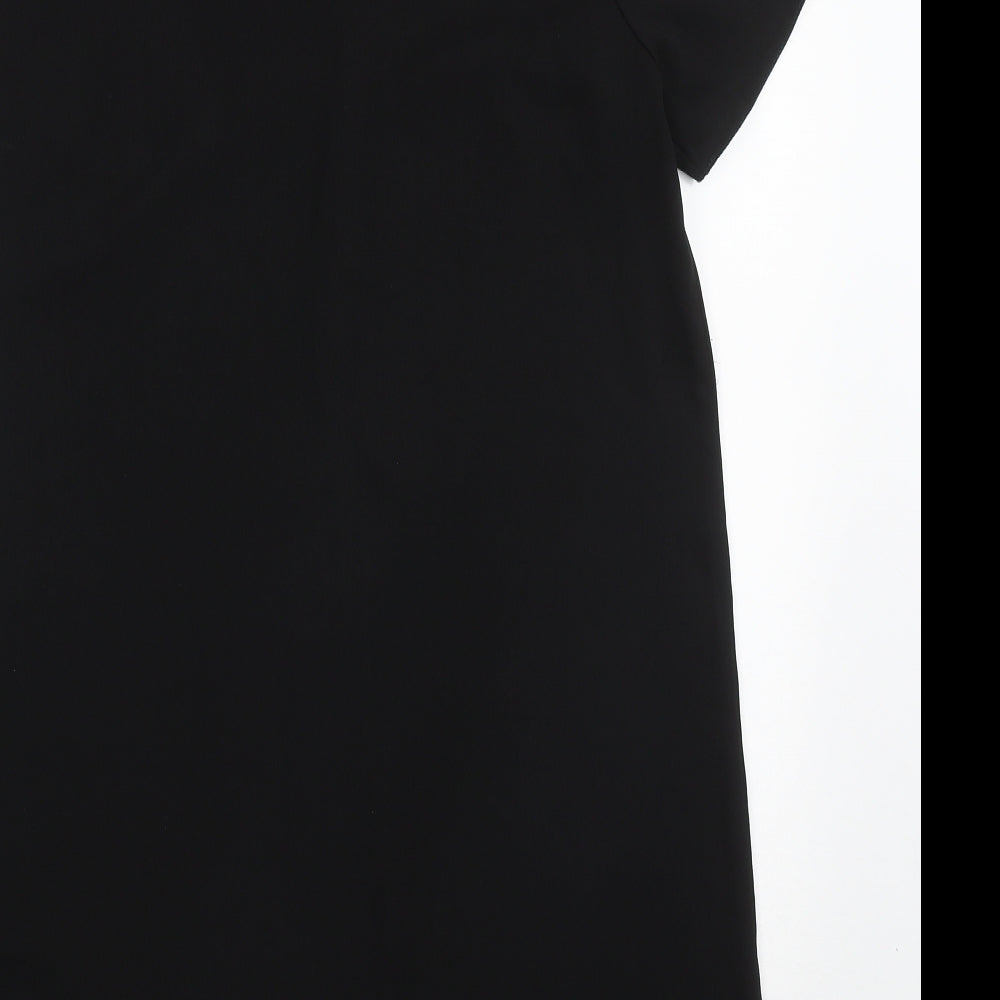 F&F Womens Black  Polyester Shift  Size 14  Round Neck Button