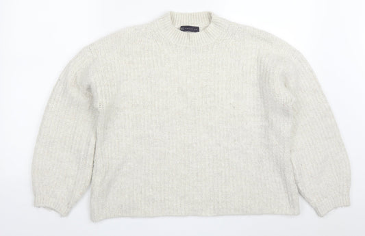 Marks and Spencer Womens Beige Round Neck  Acrylic Pullover Jumper Size M