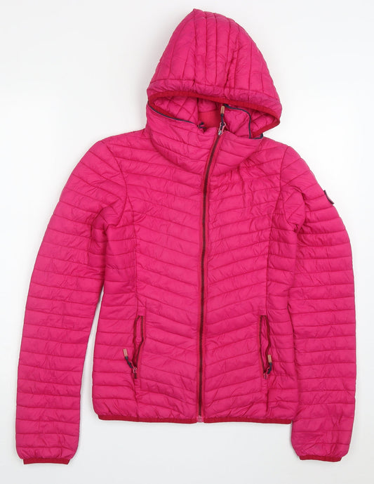 Superdry Womens Pink   Quilted Coat Size XS  Zip