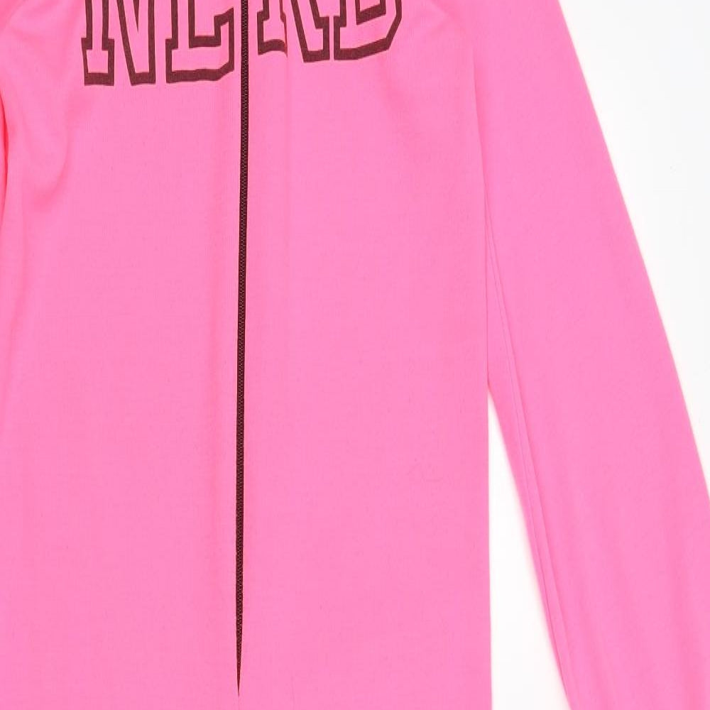 New Look Womens Pink Solid Polyester Top One Piece Size S  Zip