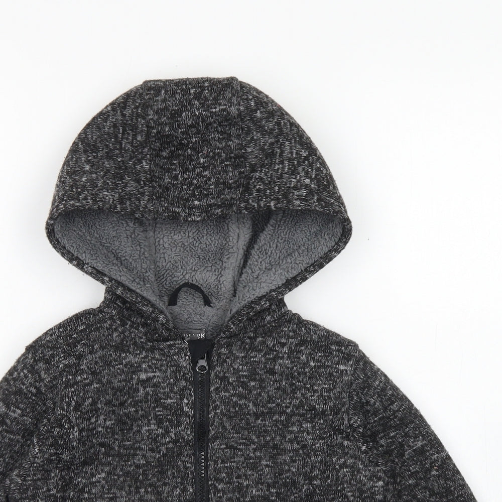 Primark Boys Grey  Polyester Full Zip Hoodie Size 5-6 Years  Zip