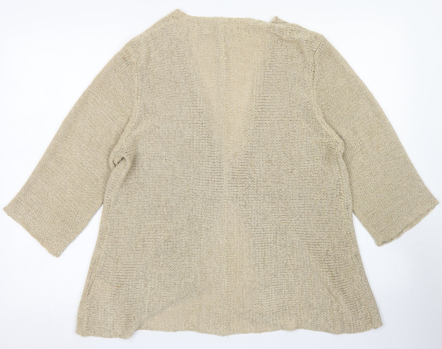 Vogue Womens Brown V-Neck  Acrylic Cardigan Jumper Size L