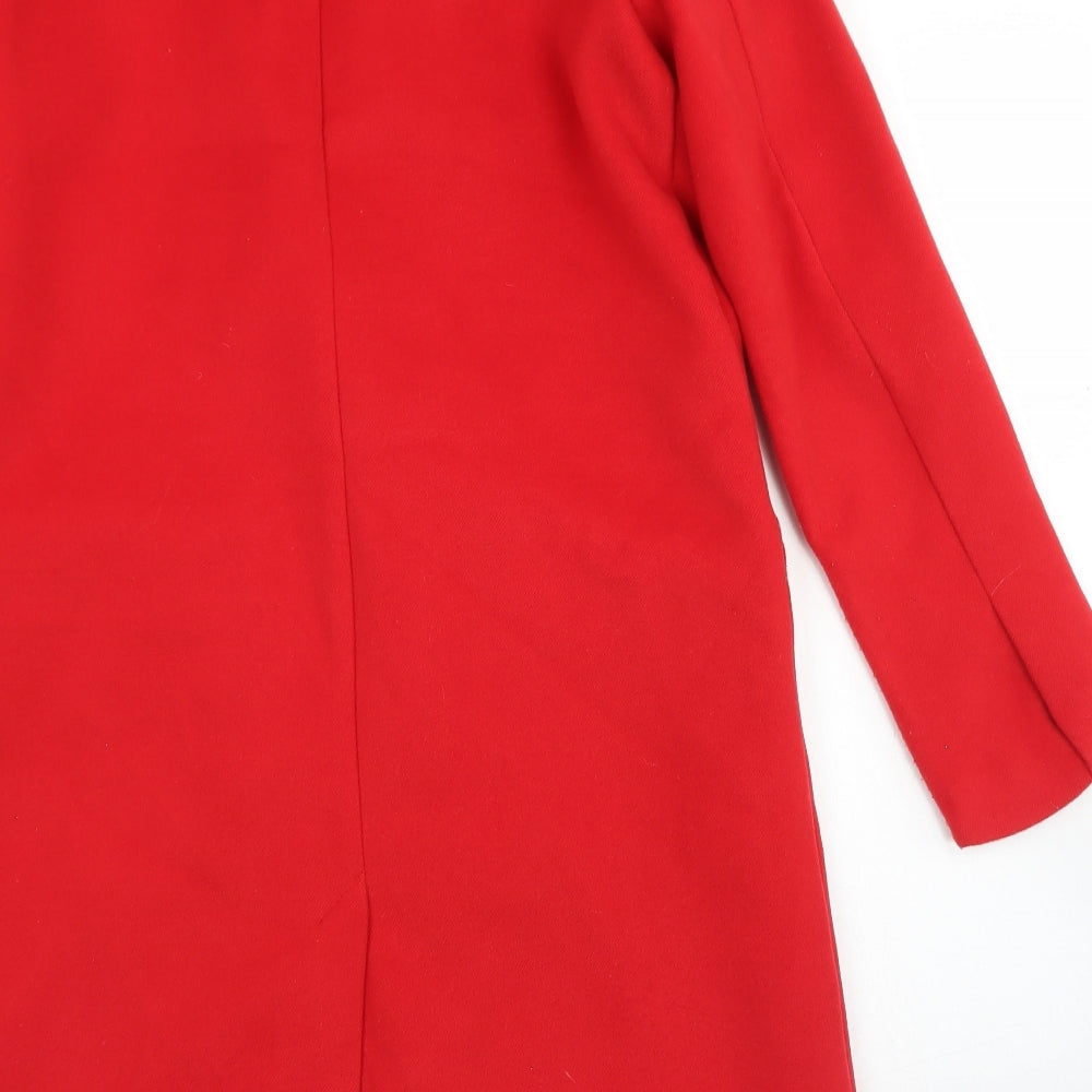 Brave Soul Womens Red   Overcoat Coat Size 8  Button