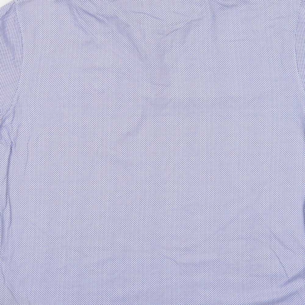 Ted Baker Mens Blue Geometric Cotton  Polo Size M Collared Button