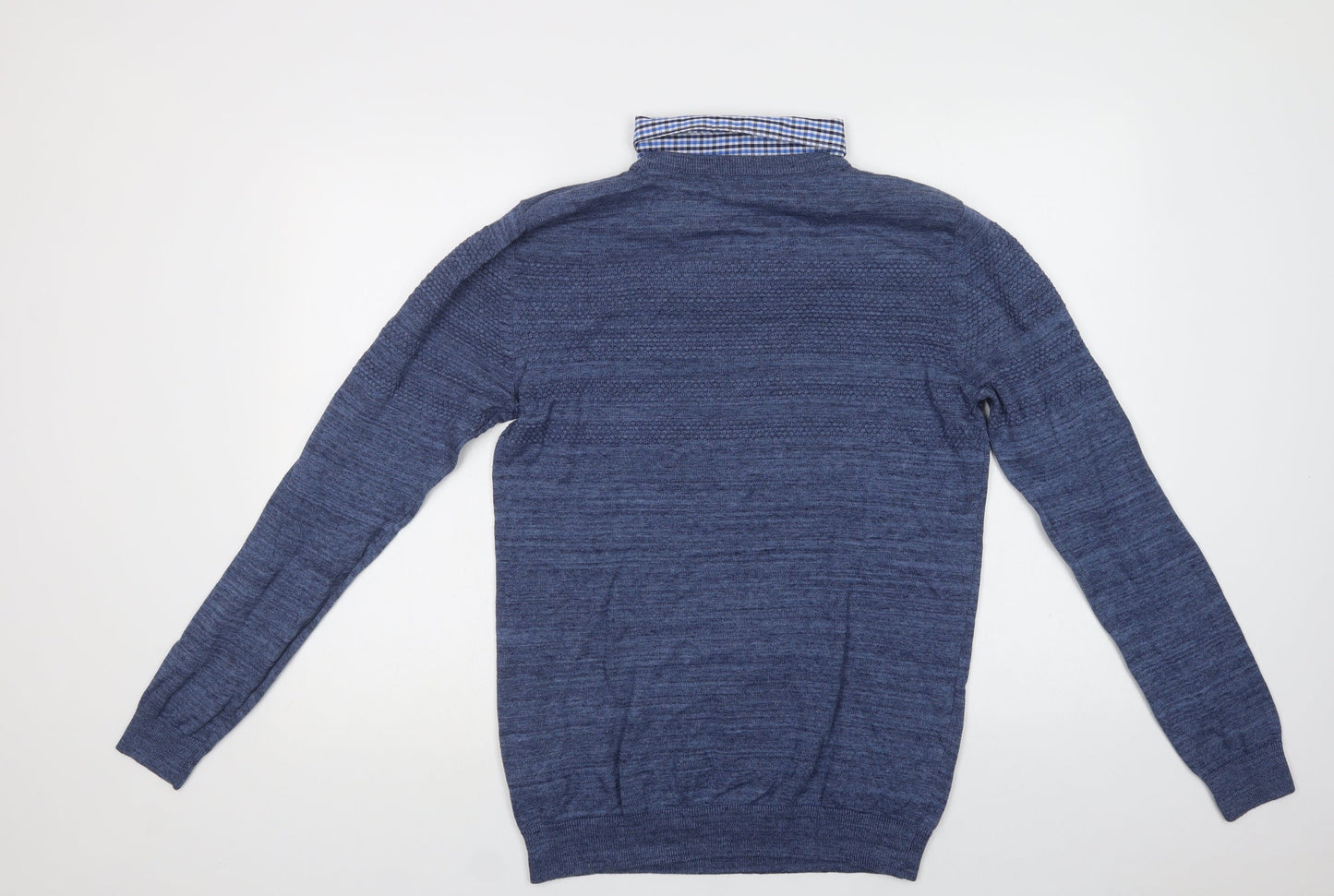 NEXT Mens Blue Collared  Cotton Pullover Jumper Size M