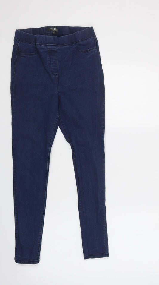 Studio Womens Blue  Cotton Jegging Jeans Size 12 L26 in Regular